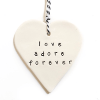 Thumbnail for Ceramic Heart Tag - love adore forever House of Dudley