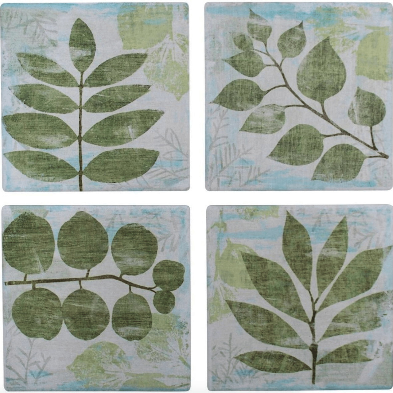Coasters Green Leaves - Set of 4 House of Dudley