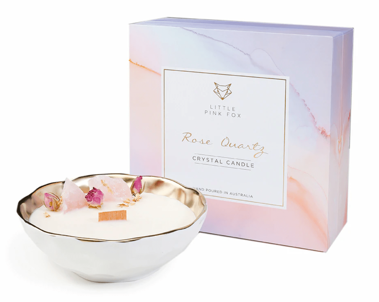 Crystal Candle Collection - Rose Quartz House of Dudley