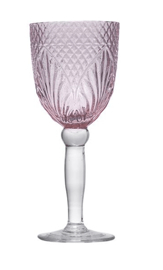 Vintage Style Pink Wine Goblets House of Dudley