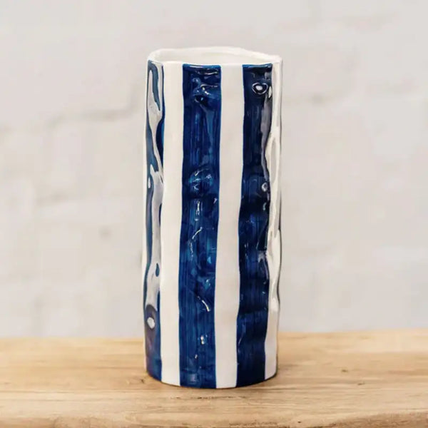 Vase- Navy Stripe