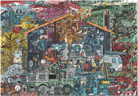 Thumbnail for A 500 Piece Puzzle - Man Cave by Journey of Something, of a house with many different things on it.