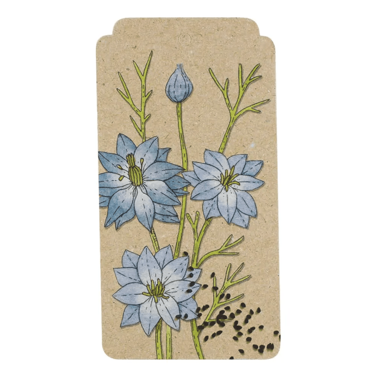 A brown envelope with blue flowers on it was replaced by A Gift Tag - Love in a Mist from the brand Sow n Sow.