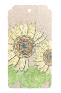 Thumbnail for A Sow n Sow gift tag with two sunflowers on it.