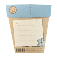 Thumbnail for A Seeds - Forget-me-not note card with a blue flower on it by Sow n Sow.