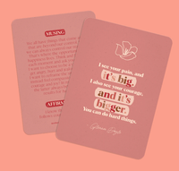 Thumbnail for A pink Affirmations to Guide Your Journey - Box Card Set by Collective Hub with a quote on it.