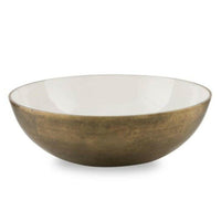 Thumbnail for A Aluminium and Enamel Round Bowl - Large with a brass finish. (Brand Name: H&G Living)