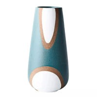 Thumbnail for A Babua Vase - Aqua with a white and brown design by Floral Interiors.