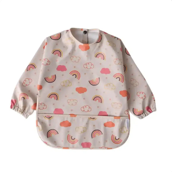 Baby Smock Bib - Ivory Rainbow-baby-gift-House-of-Dudley