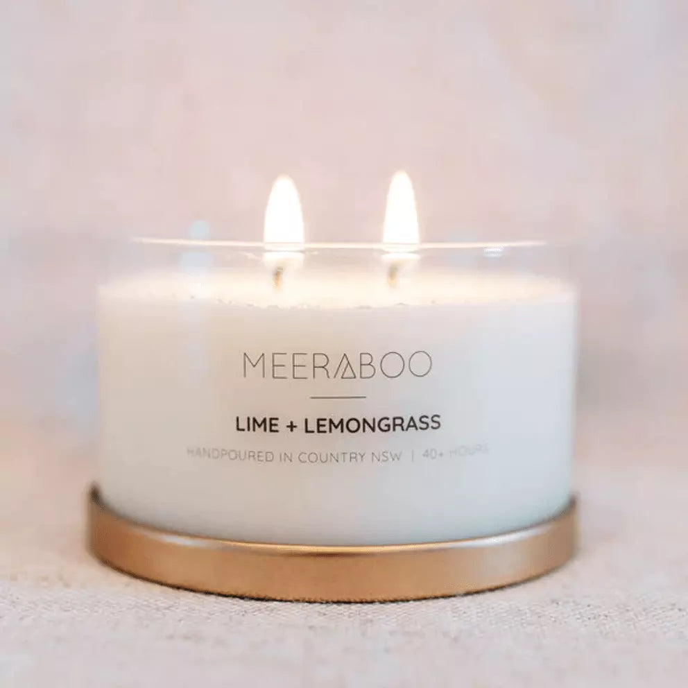 Meeraboo Soy Candle - Lime + Lemongrass.