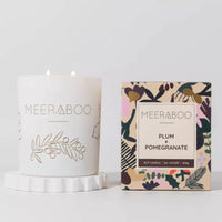 Thumbnail for Meeraboo Boxed Soy Candle - Plum + Pomegranate.