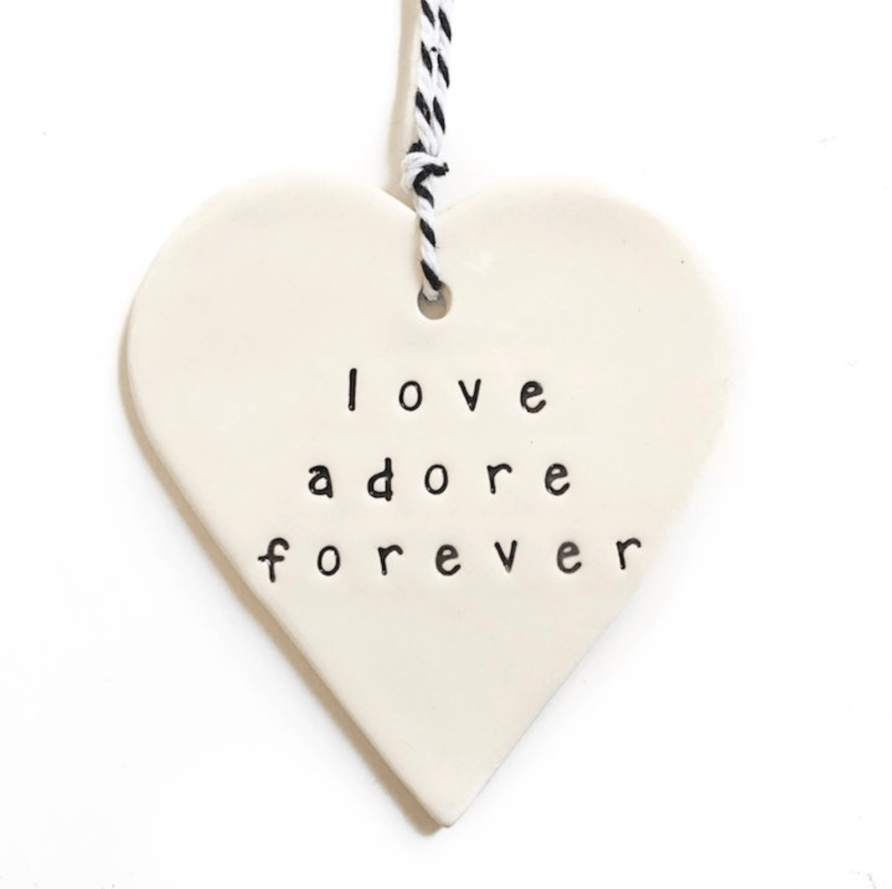 Ceramic Heart Tag - love adore forever House of Dudley