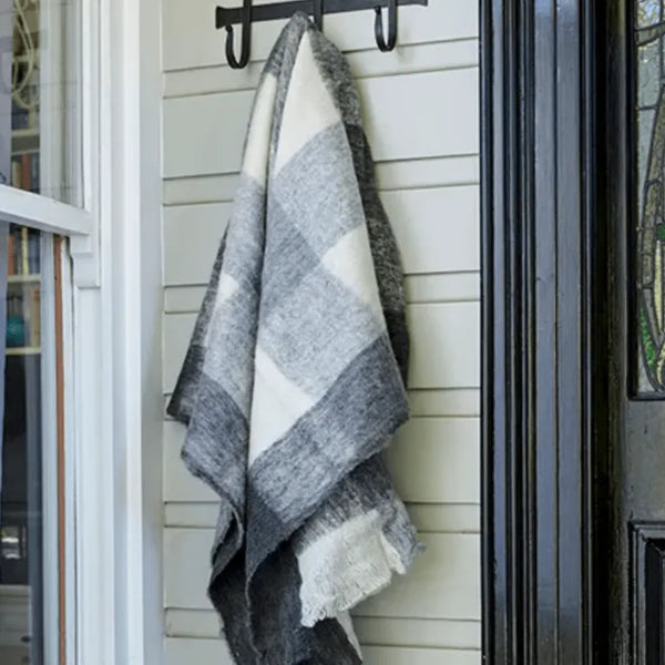 Chequered Throw Rug - Black and White-throw-blanket-House-of-Dudley