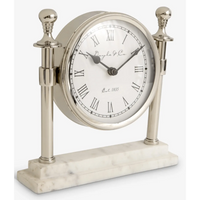 Thumbnail for Column Clock with White Marble Base - Silver – High quality House of Dudley homewares