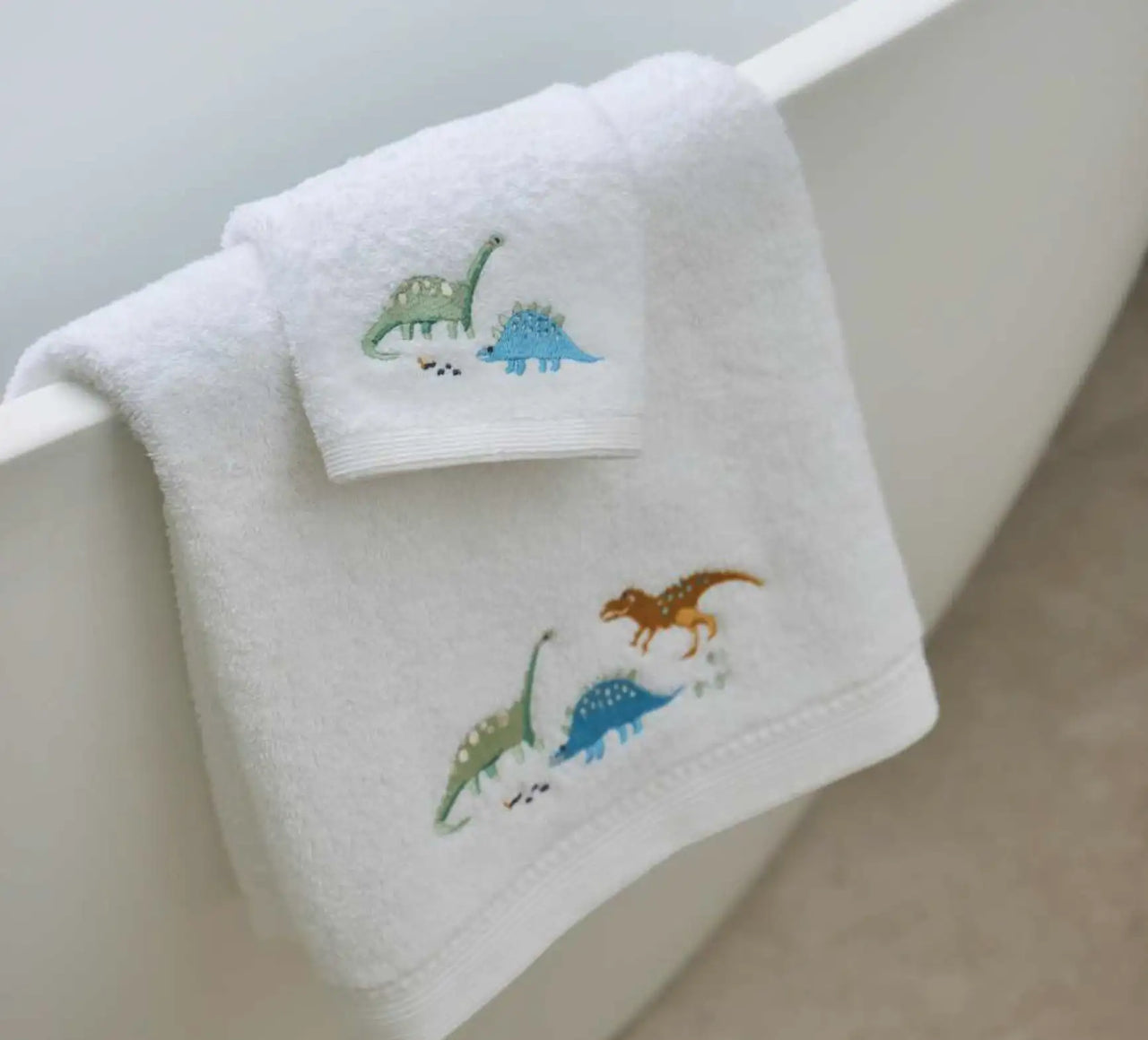 Dallying Dino Bath Towel & Face Washer