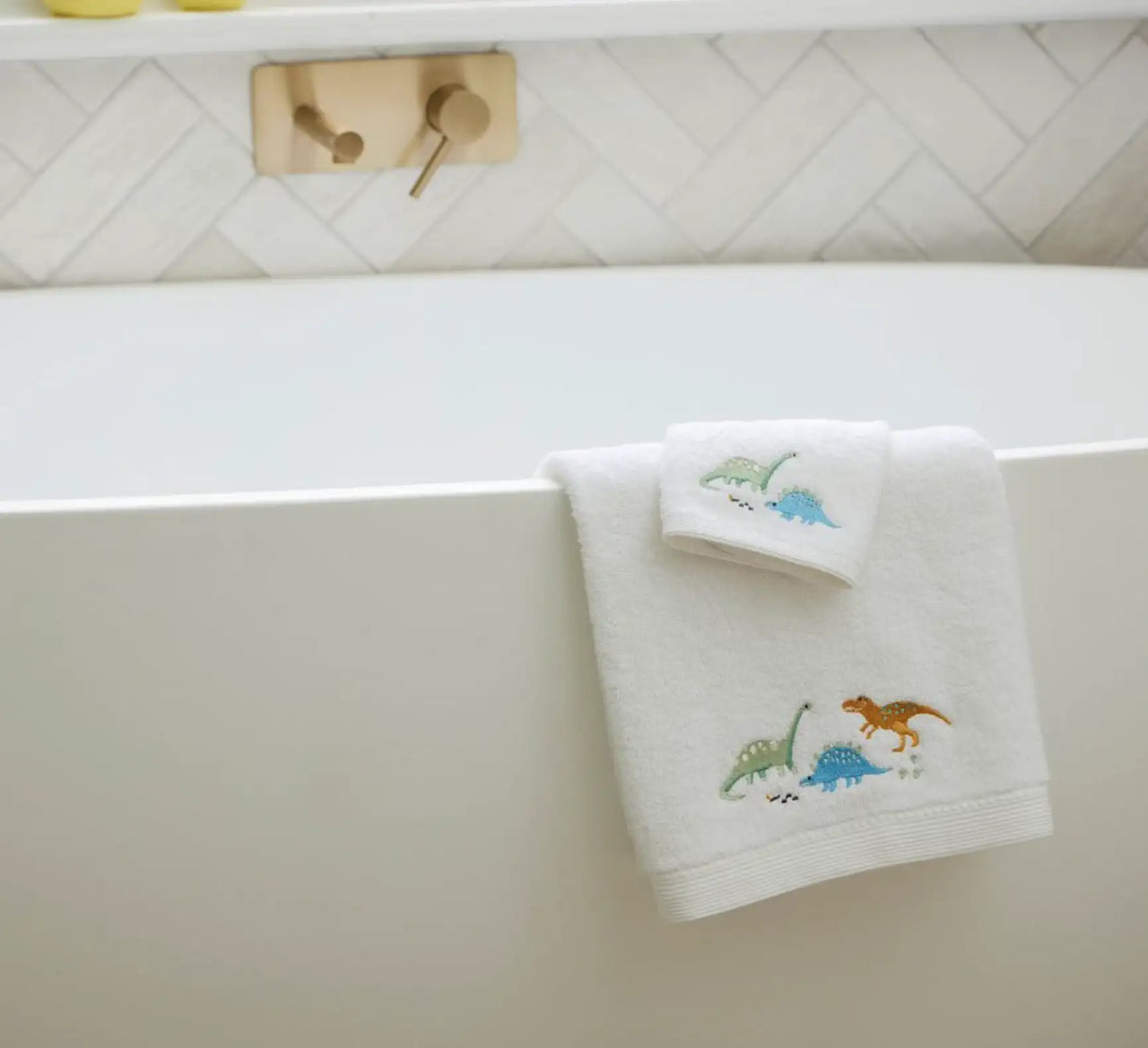 Dallying Dino Bath Towel & Face Washer