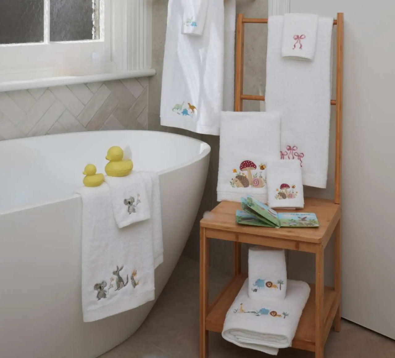 Dallying Dino Bath Towel & Face Washer