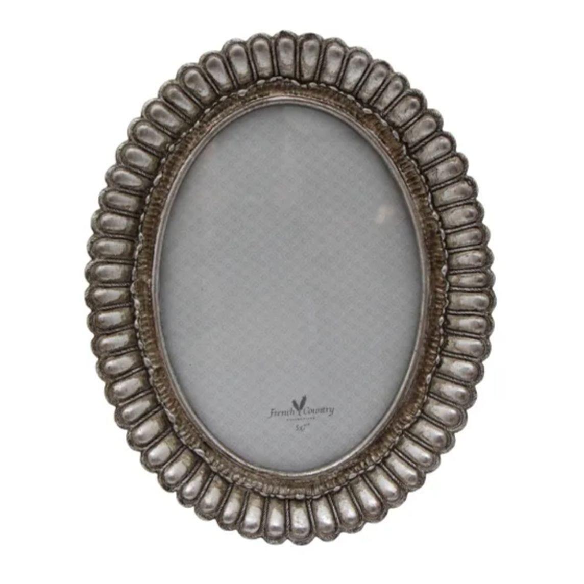 Fanned Oval Frame Pewter Finish 5x7" House of Dudley