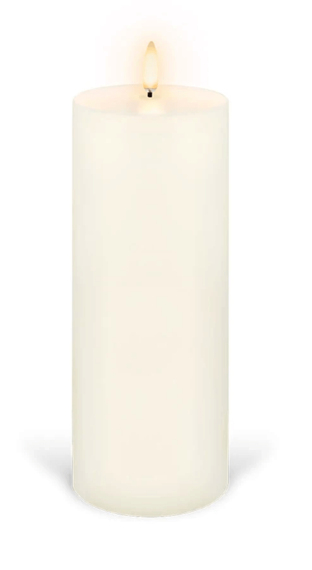 Flameless Pillar Candle - 7.8cm x 20.3cm - Classic Ivory