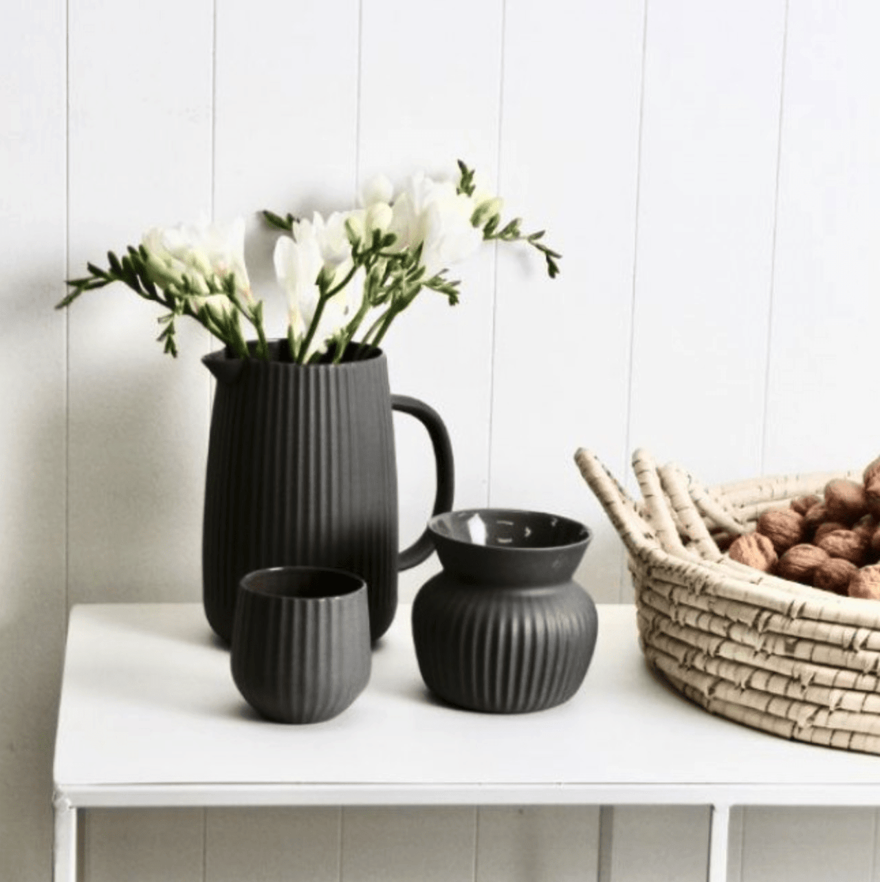 Flax Amity Jug - Charcoal House of Dudley