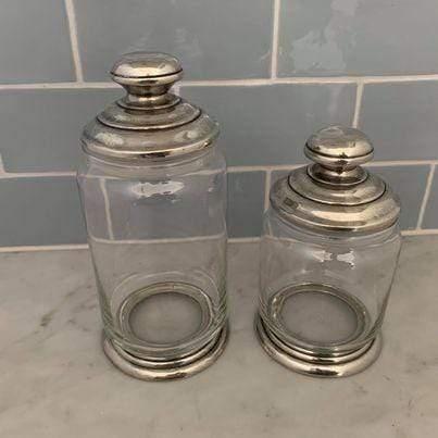 Glass and Pewter Storage Jar House of Dudley