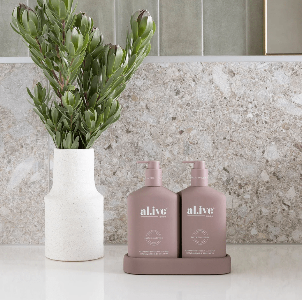 Hand & Body Wash Duo + Tray - Raspberry Blossom & Juniper House of Dudley