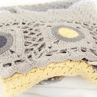 Thumbnail for Hand Crochet Blanket - Dusty Grey / Mustard House of Dudley