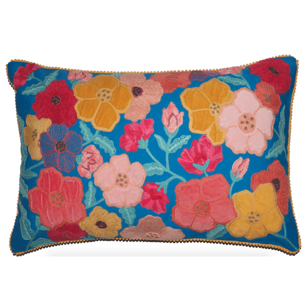 Hibiscus Cushion - Multi Blue – High quality House of Dudley homewares