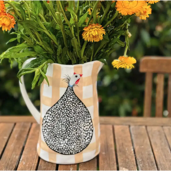 Jug - Guinea Fowl Beige Gingham – High quality House of Dudley homewares