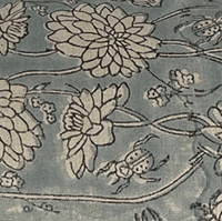 Thumbnail for Linen Cushion - Classic Block Print - Pale Blue House of Dudley
