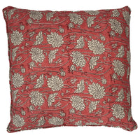 Thumbnail for Linen Cushion - Classic Block Print - Pink – High quality House of Dudley homewares