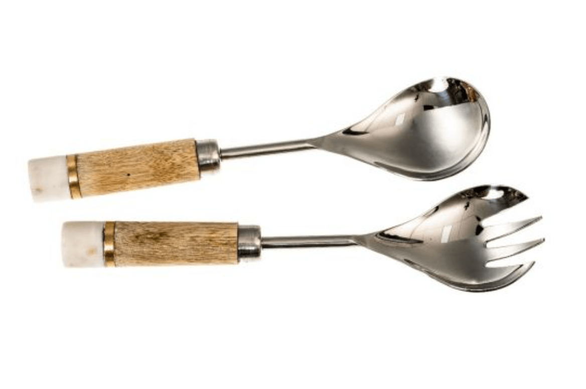 Marble & Acacia Wood Salad Servers House of Dudley