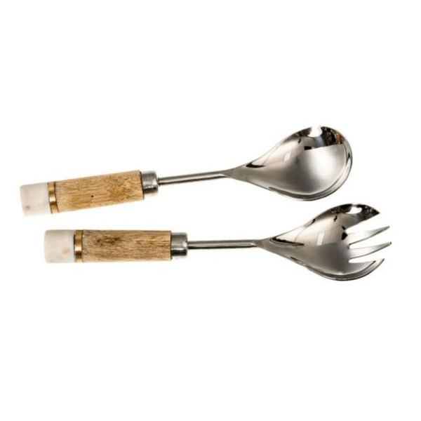 Marble & Acacia Wood Salad Servers – High quality House of Dudley homewares