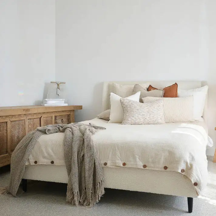 Marina Duvet - Off White with Natural Stripe