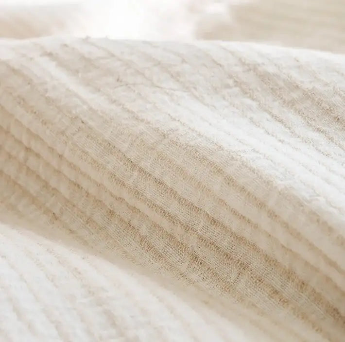 Marina Duvet - Off White with Natural Stripe