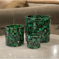 Thumbnail for Mosaic Green Votive - Medium – High quality House of Dudley homewares