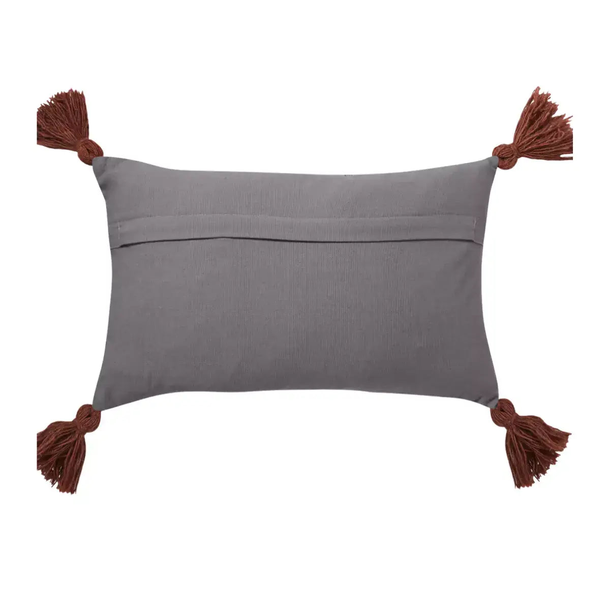A Mya Mini Cushion from L&M Home with brown tassels.