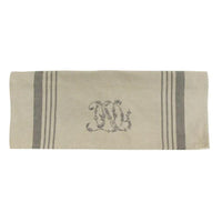 Thumbnail for Natural Linen Pale Grey Stripe Monogram Tea Towel House of Dudley
