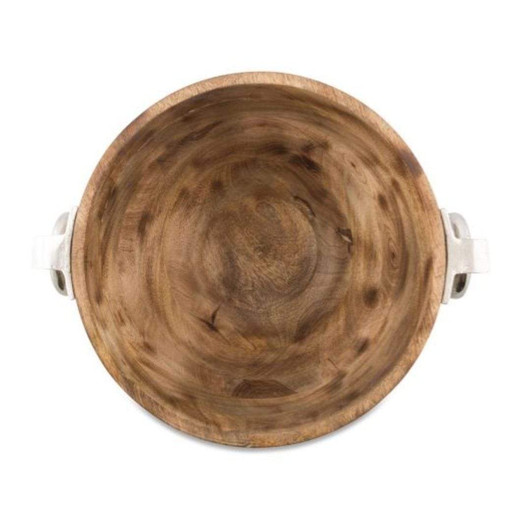Pinda Footed Wooden Bowl on Aluminium Base House of Dudley
