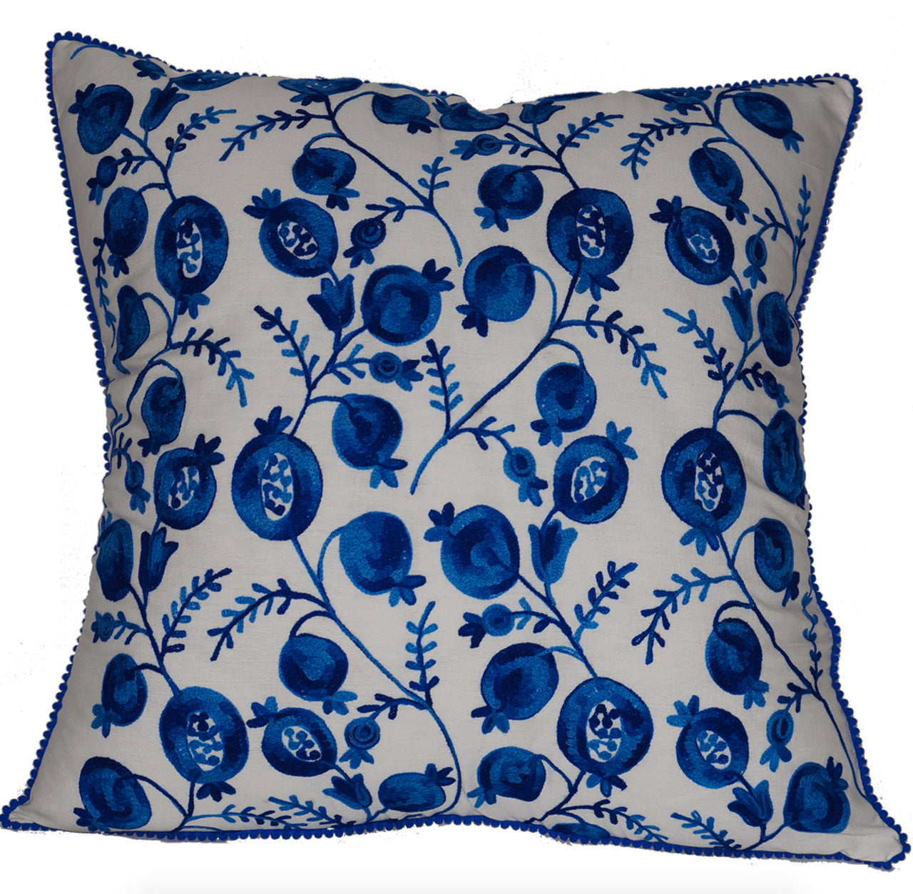 Pomegranate Cushion - White / Blue House of Dudley