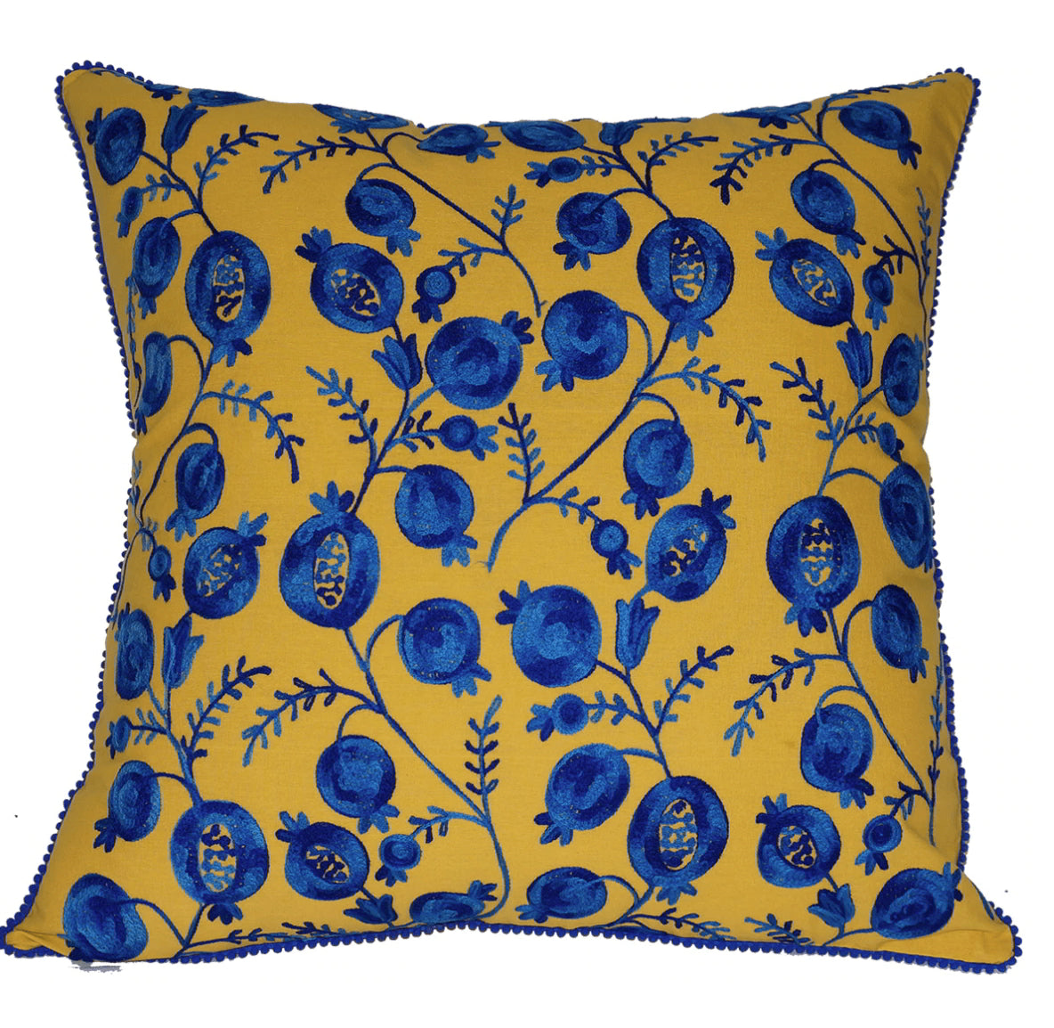 Pomegranate Cushion - Yellow / Blue House of Dudley
