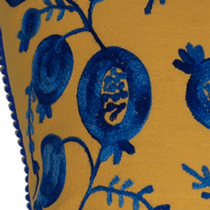 Pomegranate Cushion - Yellow / Blue House of Dudley