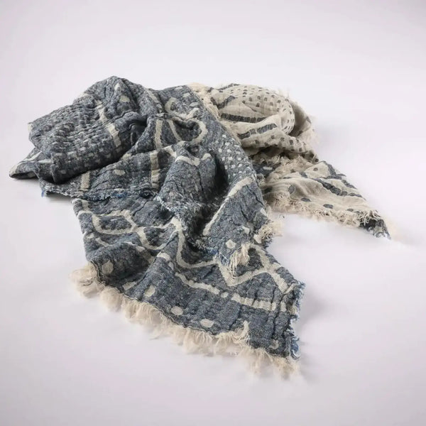 Senza Reversible Throw - Soft Ink / Navy-throw-blanket-House-of-Dudley