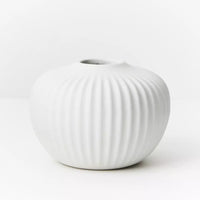 Thumbnail for A Taza Vase - White by Floral Interiors on a white surface.