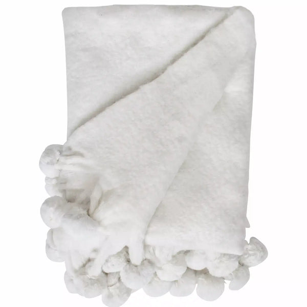 Throw Rug - Snow Pompom-throw-blanket-House-of-Dudley