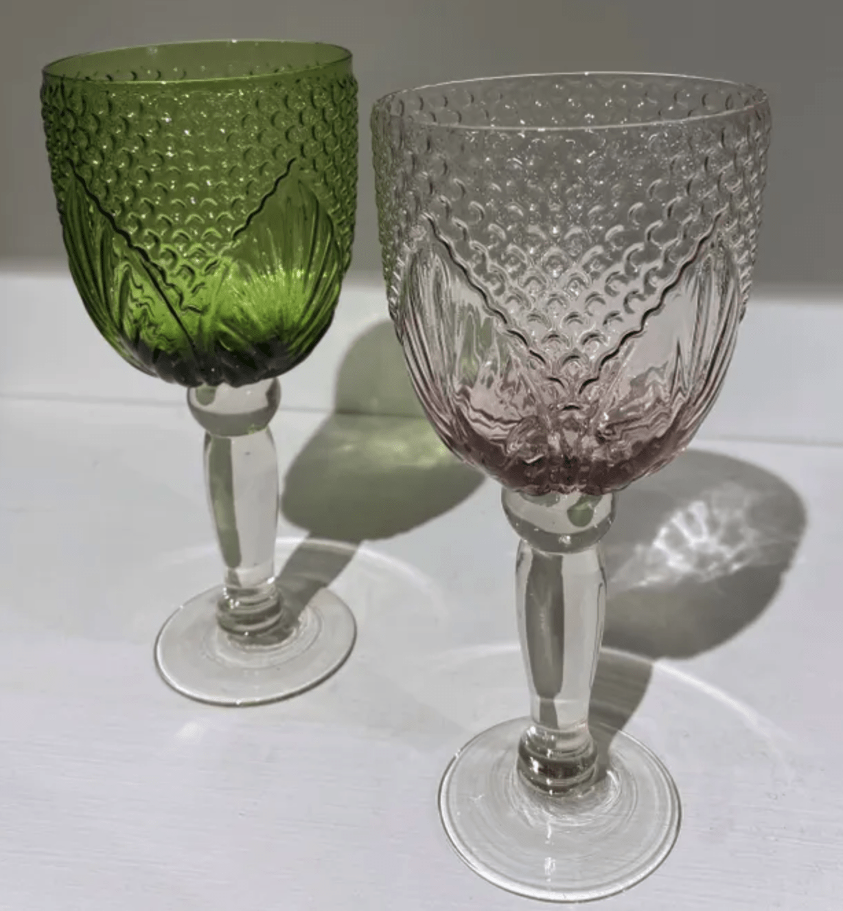 Vintage Style Green Wine Goblets House of Dudley