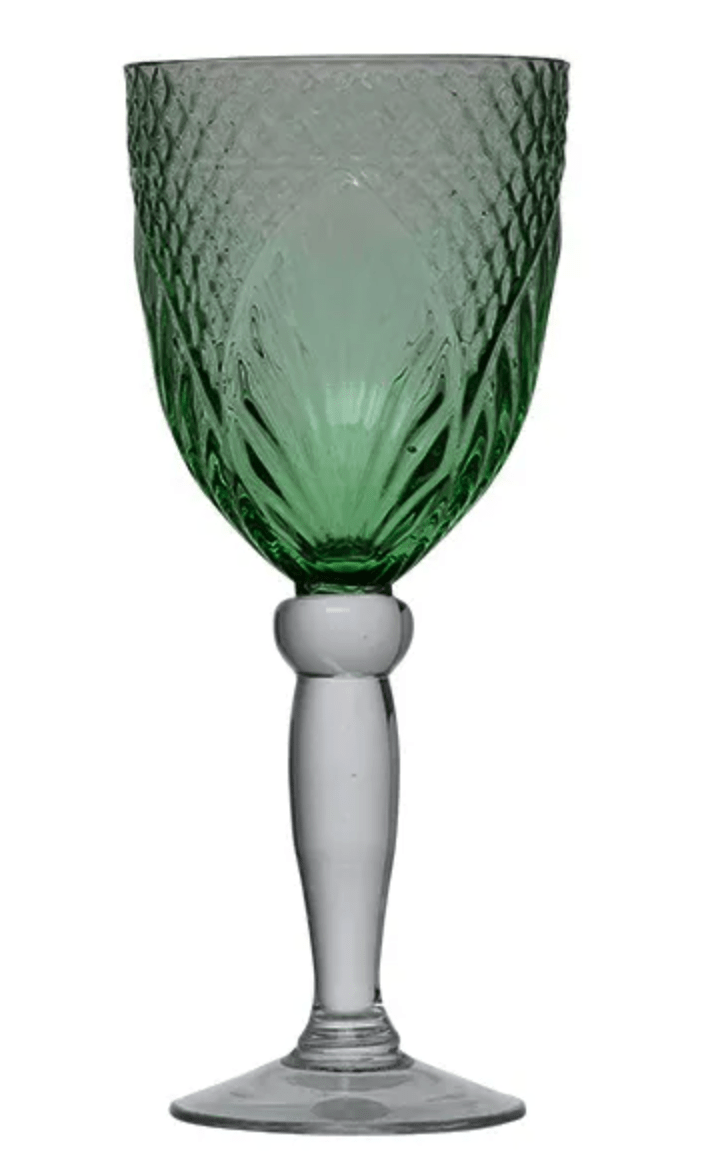 Vintage Style Green Wine Goblets House of Dudley