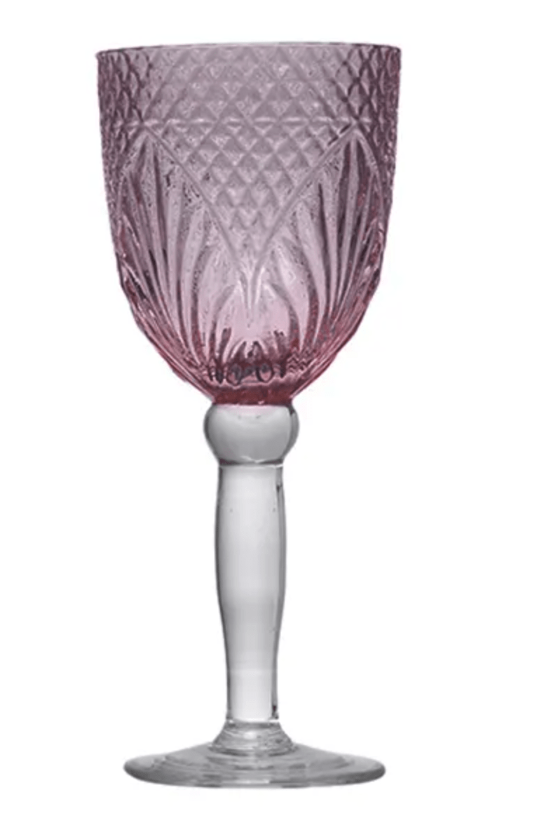 Vintage Style Pink Wine Goblets House of Dudley