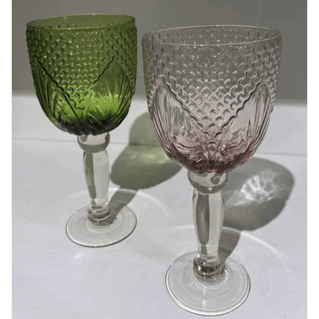Vintage Style Pink Wine Goblets – High quality House of Dudley homewares