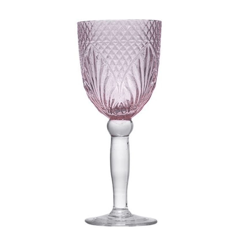 Vintage Style Pink Wine Goblets – High quality House of Dudley homewares
